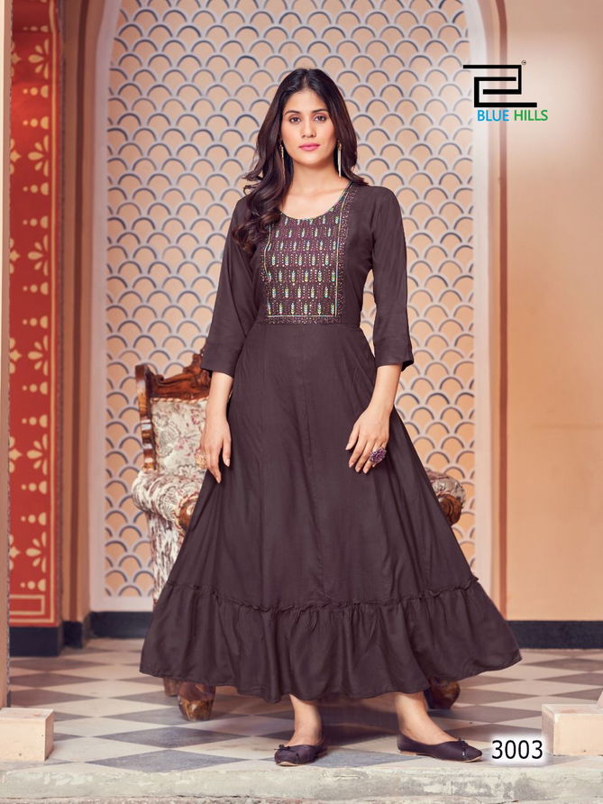 Blue Hills Jasmine 3 Designer Wholesale Anarkali Kurti Collection